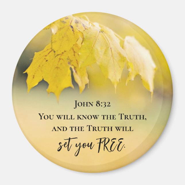 John 8:32 The Truth will set you FREE Bible Verse Magnet (Front)
