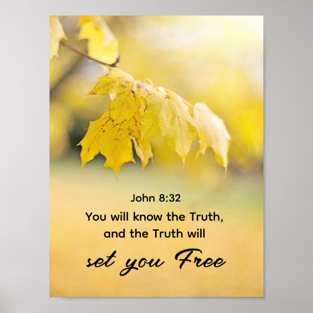 John 8:32 The Truth will set you FREE Bible Verse  Poster (Front)