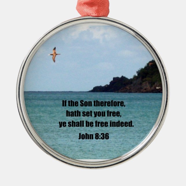 John 8:36 metal tree decoration (Front)