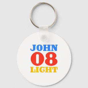 John 8 Light Bible Chapter Jersey Design  Key Ring