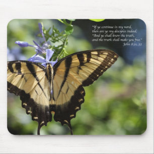 John 8 Yellow Swallowtail Butterfly Mouse Pad