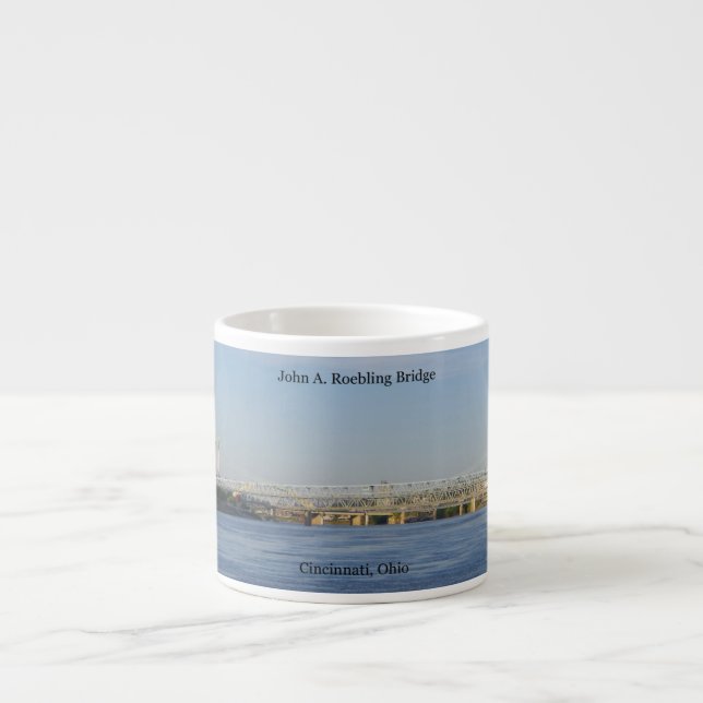 John A Roebling Bridge espresso mug (Front)