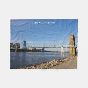 John A. Roebling Bridge fleece blanket