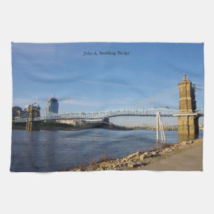 John A. Roebling Bridge kitchen towel