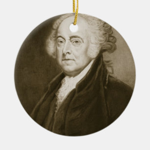 John Adams, 2nd President of the United States of Ceramic Ornament