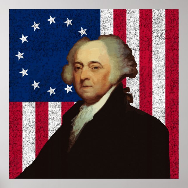 John Adams and The American Flag Poster (Front)