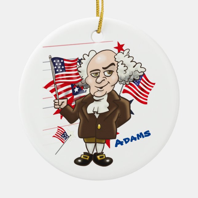 John Adams and Thomas Jefferson Ceramic Ornament (Front)