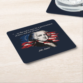 John Adams Square Paper Coaster