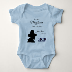 John Alden Mayflower Descendant Baby Bodysuit