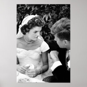 John and Jackie Kennedy At Their Wedding - 1953 Poster