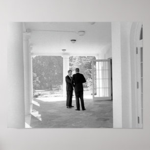 John and Robert Kennedy Outside White House Poster