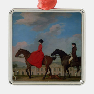 John and Sophia Musters riding at Colwick Hall Metal Ornament