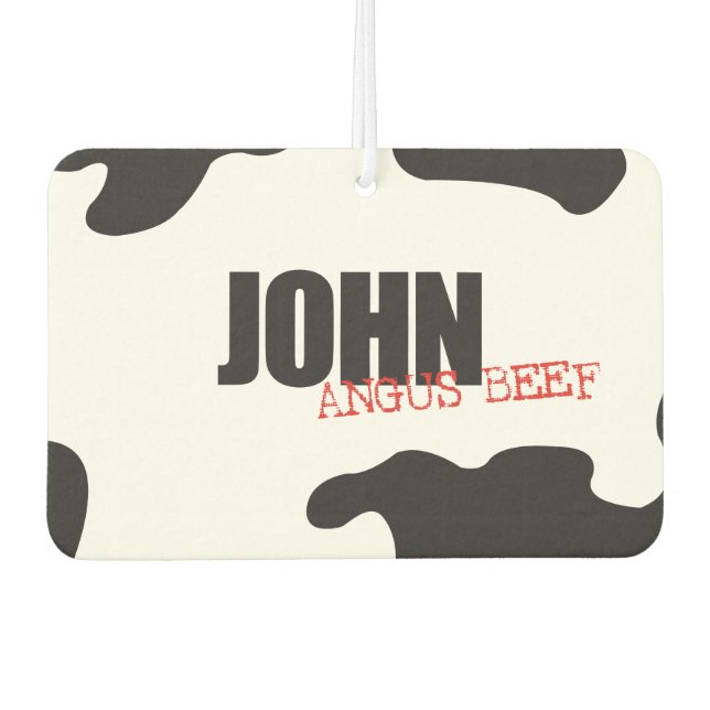 John "Angus Beef" Trendy Air Freshener (Front)