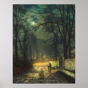 John Atkinson Grimshaw A moonlit lane 1874 CC0325 Poster