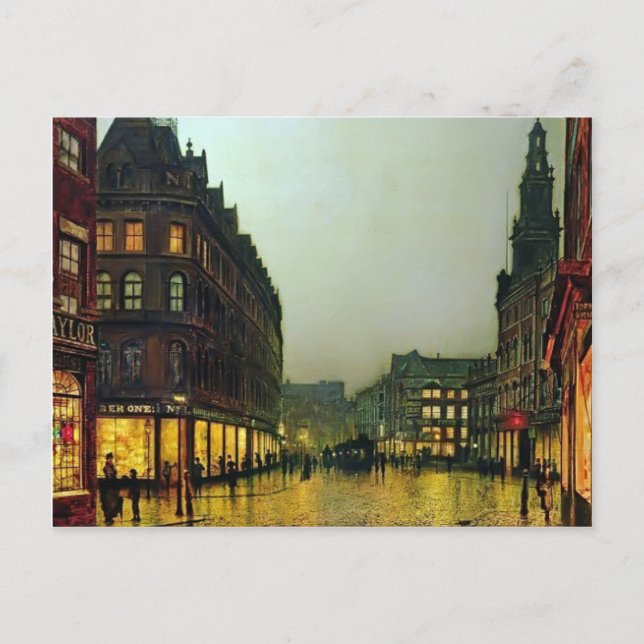 John Atkinson Grimshaw- Boar Lane, Leeds Postcard (Front)