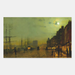 John Atkinson Grimshaw Glasgow Docks Rectangular Sticker