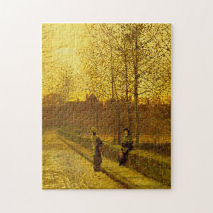 John Atkinson Grimshaw - In The Golden Gloaming Jigsaw Puzzle