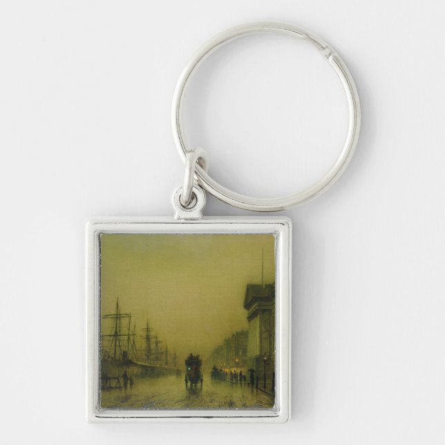 John Atkinson Grimshaw | Liverpool Docks Customs H Key Ring (Front)