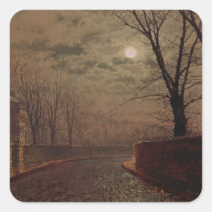 John Atkinson Grimshaw   Moonlit Street Scene, 188 Square Sticker
