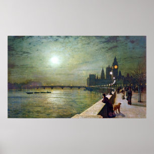 John Atkinson Grimshaw Reflections on the Thames Poster