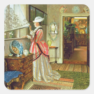 John Atkinson Grimshaw Summer Square Sticker