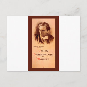 John Barrymore In Hamlet Broadway 1922 Postcard