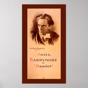 John Barrymore in Hamlet Broadway 1922 Poster