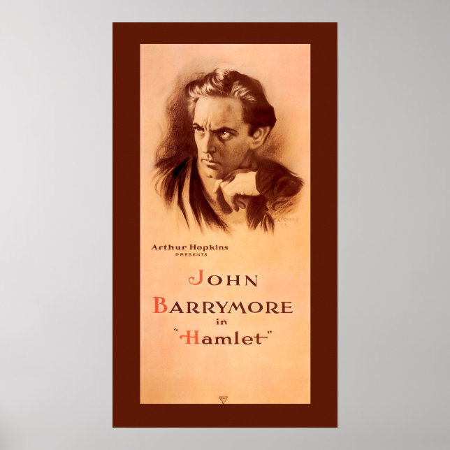 John Barrymore in Hamlet Broadway 1922 Poster (Front)
