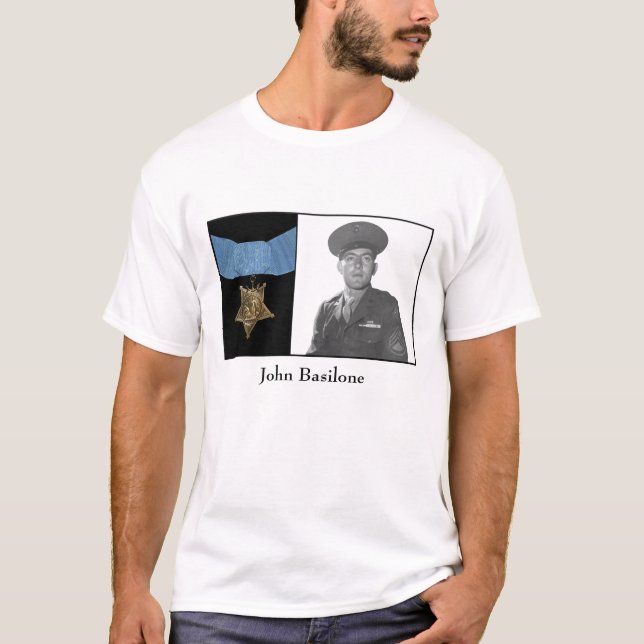John Basilone and The Medal of Honour T-Shirt (Front)
