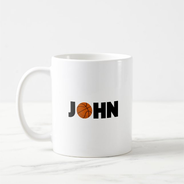 John Basketball Coffee Mug (Left)