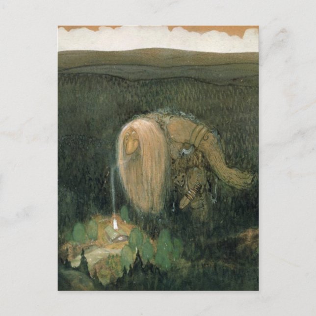 John Bauer - A forest troll Postcard (Front)