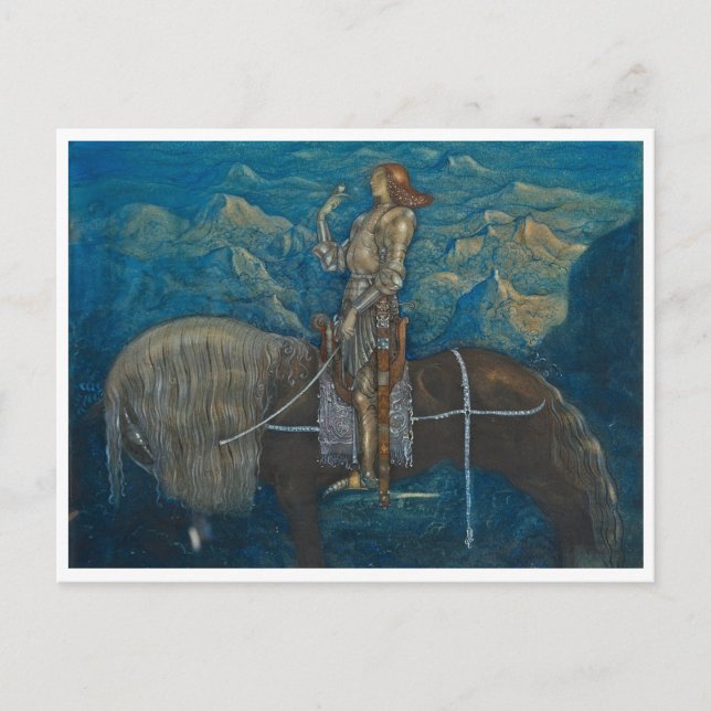 John Bauer A knight from Among Gnomes  Postcard (Front)
