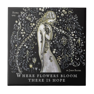 John Bauer Flora 1915 Flowers and hope CC1151 Ceramic Tile