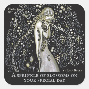 John Bauer Flower sprinkle CC1149 Celebrations Square Sticker