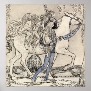 John Bauer - He led the Horse at the bridle Poster