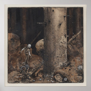 John Bauer -  In the deceptive forest Poster