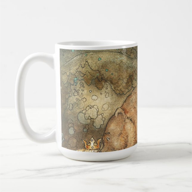 John Bauer Kissed the Bear On The Nose 1907 Coffee Mug (Left)
