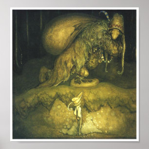 John Bauer Old Man Troll Poster