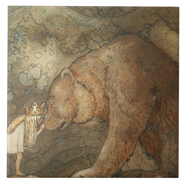 John Bauer - Poor Little Basse Tile (Front)