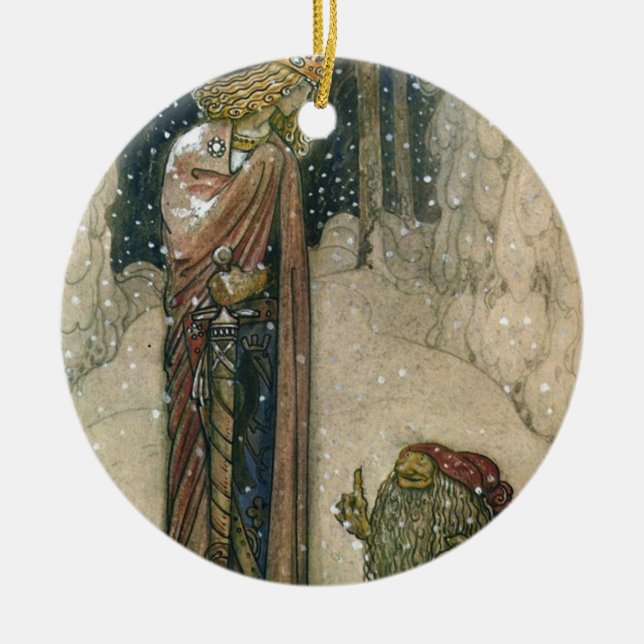 John Bauer - Princess and Troll Ceramic Tree Decoration (Front)