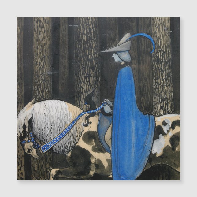 John Bauer The Blue Cloak Circa 1913 magnetic card (Front)