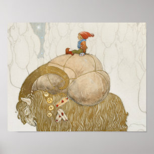John Bauer - The Christmas Goat Poster