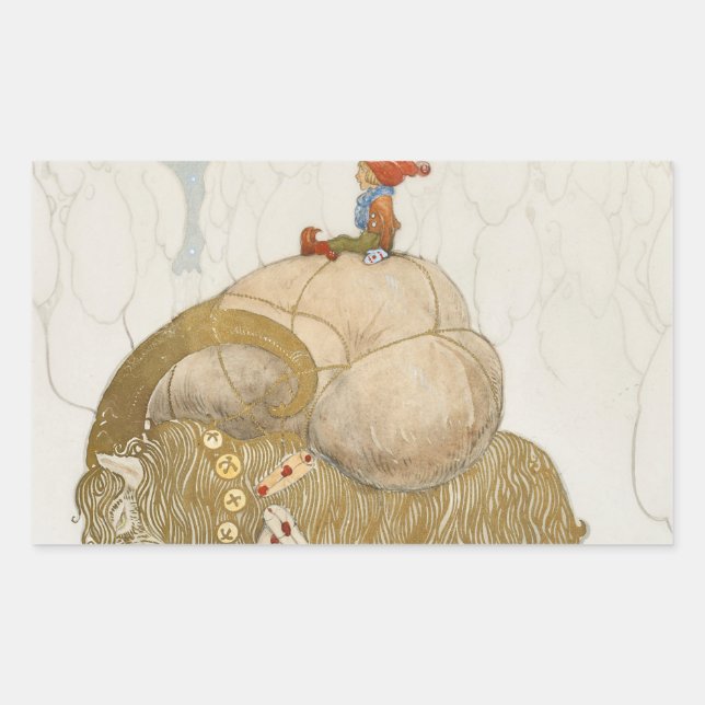 John Bauer - The Christmas Goat Rectangular Sticker (Front)