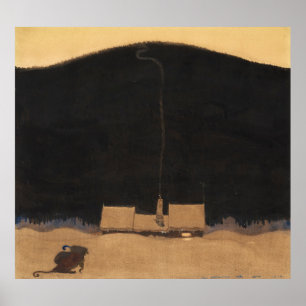 John Bauer The cottage at the foot of the mountain Poster