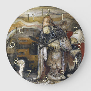 John Bauer Troll Large Clock