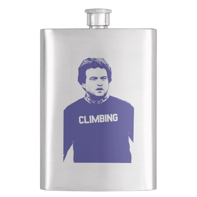 John Belushi Climbing Hip Flask (Front)