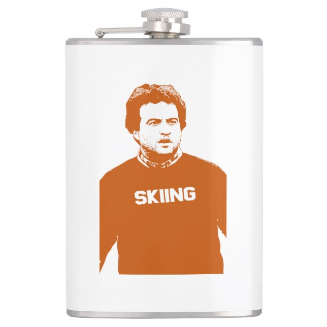 John Belushi Skiing Hip Flask (Front)