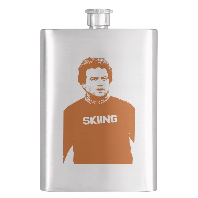 John Belushi Skiing Hip Flask (Front)