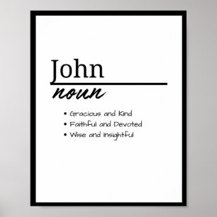John, Boy Personalised Name Definition Poster