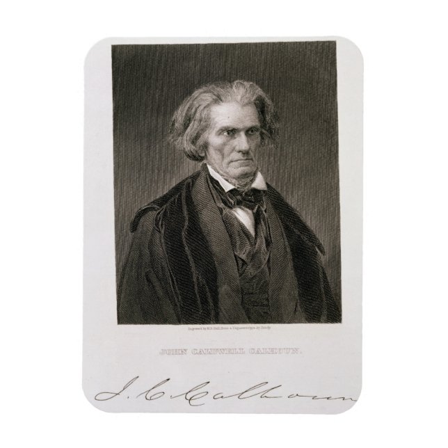 John Caldwell Calhoun, engraved by Henry Bryan Hal Magnet (Vertical)